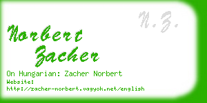 norbert zacher business card